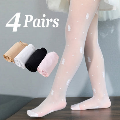 Kids' Solid Color Pantyhose - 4-Piece Pack