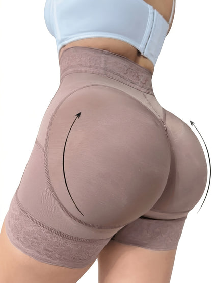 Women's Lace Shapewear Panties with Tummy Control, Butt Lifting Seamless Hip Enhancer Colombian Shaping Curvy Shorts Lace Trimmed Butt Lifting Panty for Women with Flat Tummy And Naturally Lifted Booty