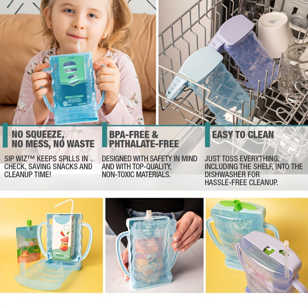 Kids Food Pouch Holder - 2-Pack Anti-Squeeze Stand