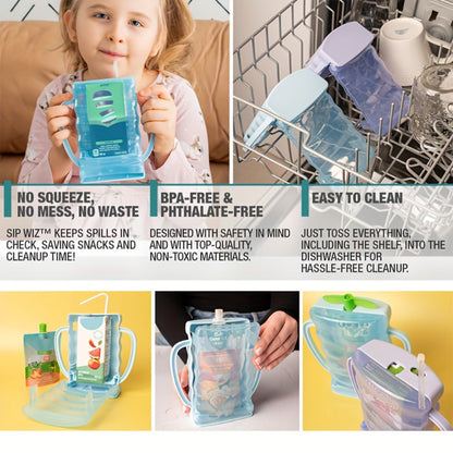 Kids Food Pouch Holder - 2-Pack Anti-Squeeze Stand