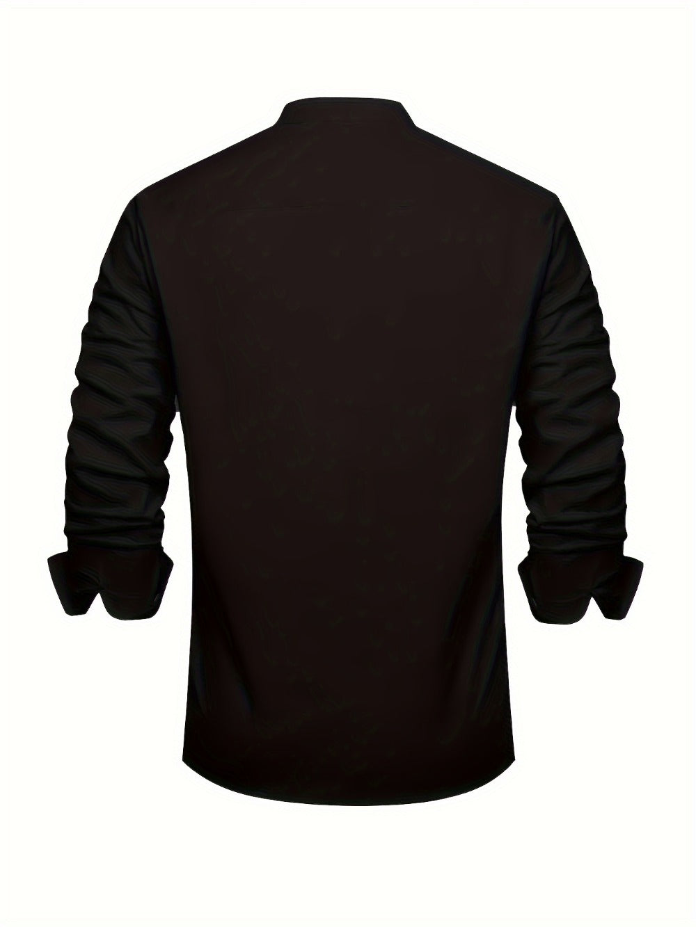 Men's Solid Plus Size Long Sleeve Casual Shirt - Stretch