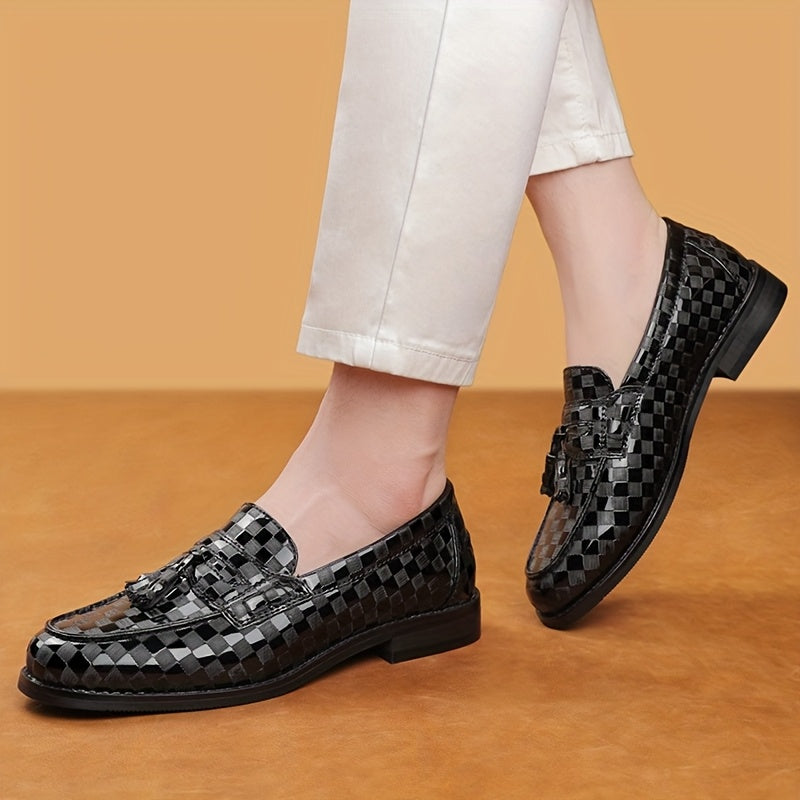Men's Slip-On Business Casual Loafers - All-Season, Plus Size Available, Genuine-Like Upper (Genuine) - British Style s for Office, Formal & Casual Attire - Pointed Toe & Cushioned Insole (8670)