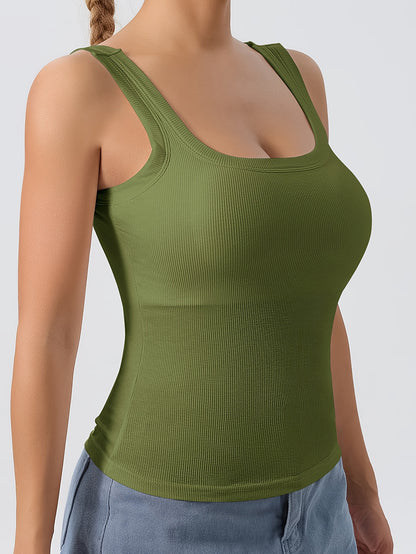 Plus Size - Directional Development Vest Big U Beauty Back 2-In-1 Comes with Coasters Pit Ribbed Base Vest to Wear Outside