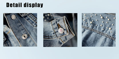 Bright Steel Blue Denim Denim Jacket - product view 10