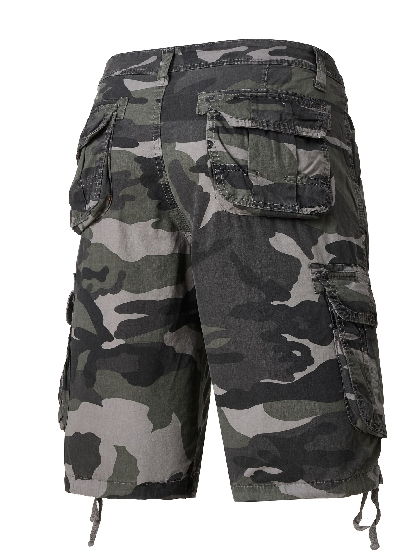 Men's Pure Cotton Washed Camouflage Outer Multi Pocket Workwear Shorts