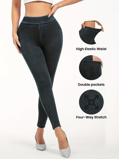 Women'S Elegant High Waist Slim Pants Versatile And Fashionable, Suitable for Daily Commuting, Leisure Outings, Shopping, And Wear, Four Seasons Wear Slim Pants