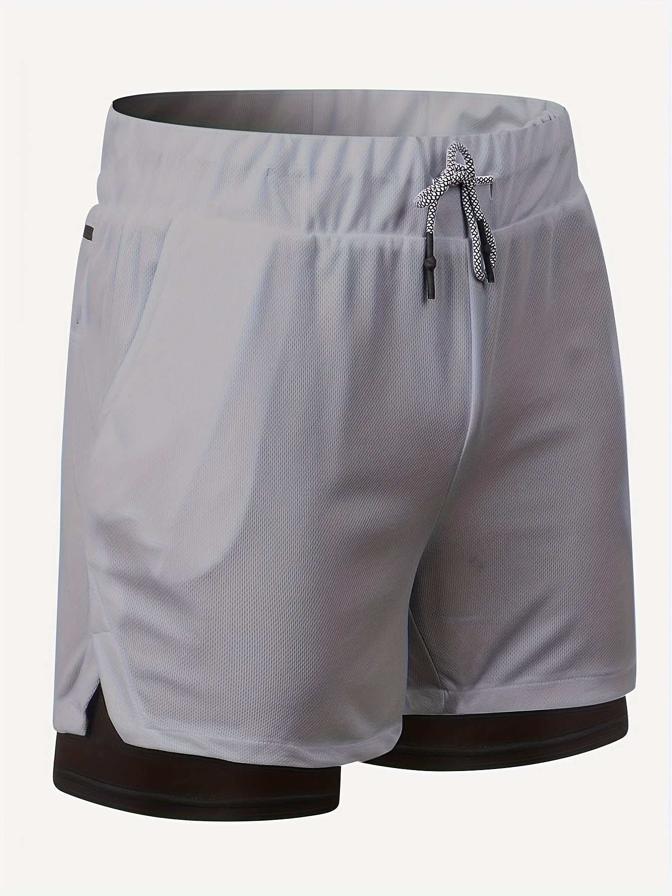 2-Piece Set Mens Running Shorts, 2-in-1 Shorts, Workout Running Shorts For Men, 7-Inch Gym Yoga Outdoor Sports Shorts