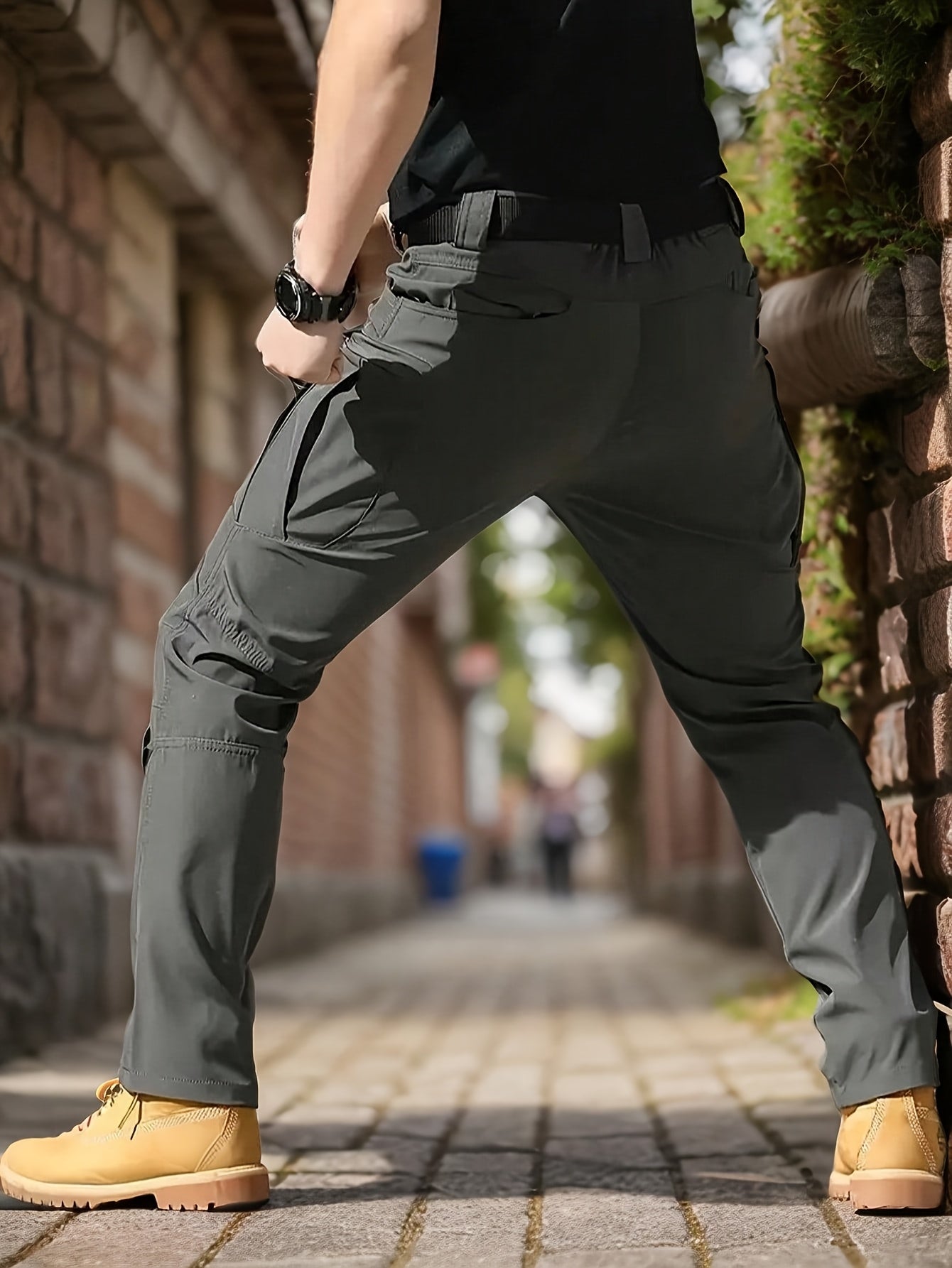 Men'S Lightweight Tactical Overalls - Durable, Breathable, Quick Dry Polyester with Multiple Pockets for Outdoor Adventures, Hiking And Work (Belt Included), All Season Pants | Relaxed Fit Pants | Wear-Resistant Outdoor Wear, Hiking Pants