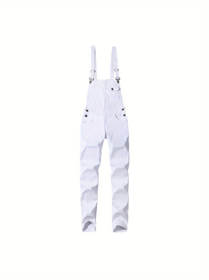 Men'S Denim Bib Overalls, Slim Fit Medium Weight Work Trousers With Adjustable Straps & Tool Pockets, Reinforced Durable Pants For Construction Gardening Mechanical Work, US Sizes S-XXXL.Slim Fit: Recommended To Take One Size Larger Than Normal.