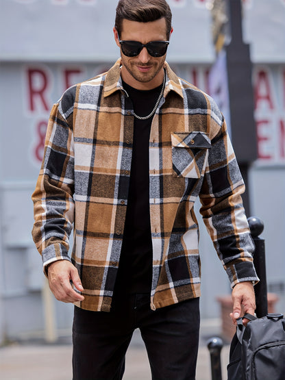 This Unisex, Retro-style Casual Shirt Features A Classic Plaid Design And A Minimalist Aesthetic. The Collared Design Makes It Suitable For Year-round Wear, And The Loose, Comfortable Fit Caters To Various Styling Needs. A Small Gift Is Included.