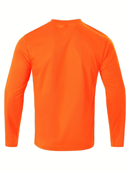 5pcs Men's Casual Sports T-shirt, Breathable And Quick Drying, Suitable for Work Clothes, Fishing Clothes, Construction Site Clothes, Team Building Clothes