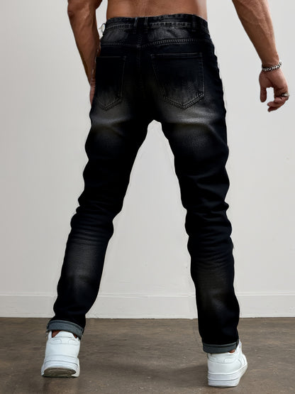 A Trendy Men's -style Distressed Skinny Jeans with Stretch