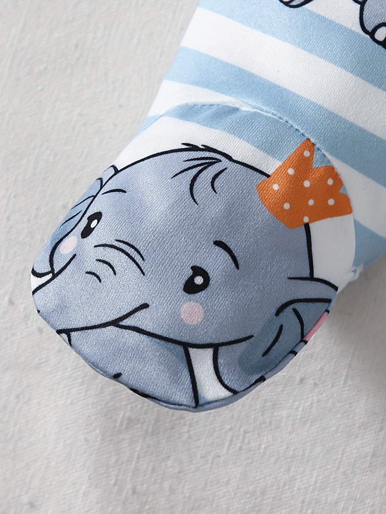 3pcs Baby Boy Newborn Spring And Autumn New Crown Cartoon Elephant with Shoulder Long Sleeved Jumpsuit&elastic Striped Cute Cartoon Elephant Full Print Panties&hat Set Suitable for Outdoor Clothing, Perfect for Outdoor