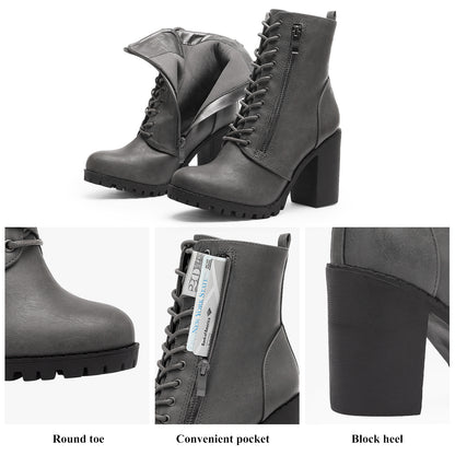 Women's Stylish Fashion Comfortable Chunky Heel Ankle Booties