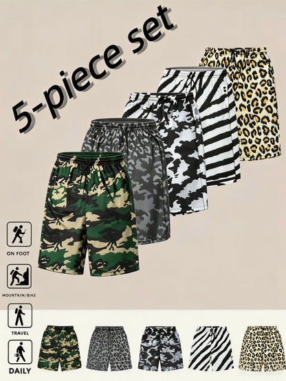 Men's Black/Grey/blue/green/dark gre Polyester Shorts - product view 9
