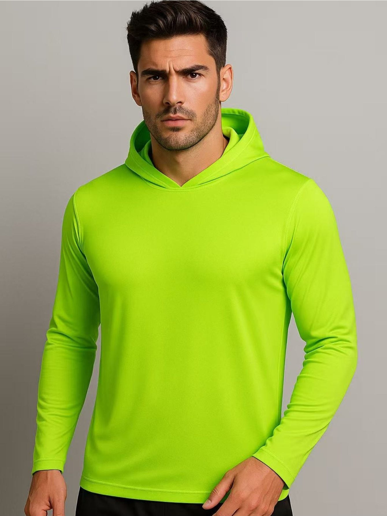 6 Packs Sun Protection Long Sleeve T-Shirts with Hood UPF 50+ Men's Hooded Quick Dry Breathable UV Athletic Shirts Rash Guards SPF UV for Hiking Fishing Swim Cycling Running