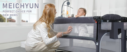 Baby Bassinet - Foldable 5in1 SleeperBeside Crib 6837
