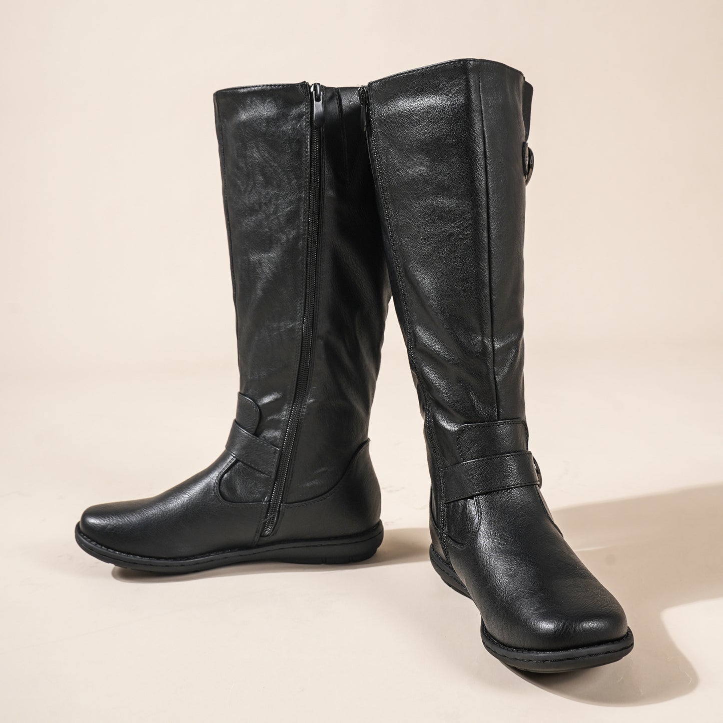 Women's Wide Calf Knee High Boots, Fashion Faux Fur-Lined Winter Boots