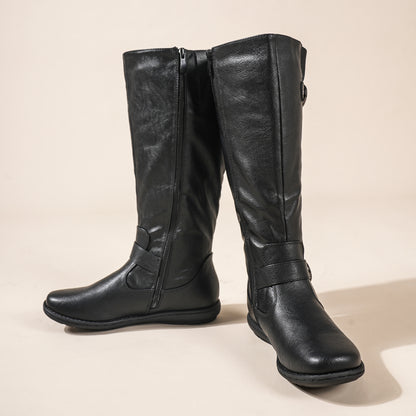 Women's Wide Calf Knee High Boots, Fashion Faux Fur-Lined Winter Boots