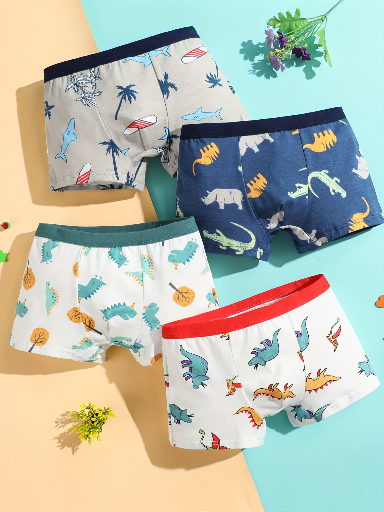 Set of 8 Boxer Briefs for Featuring a Soft And Comfortable Dinosaur Design
