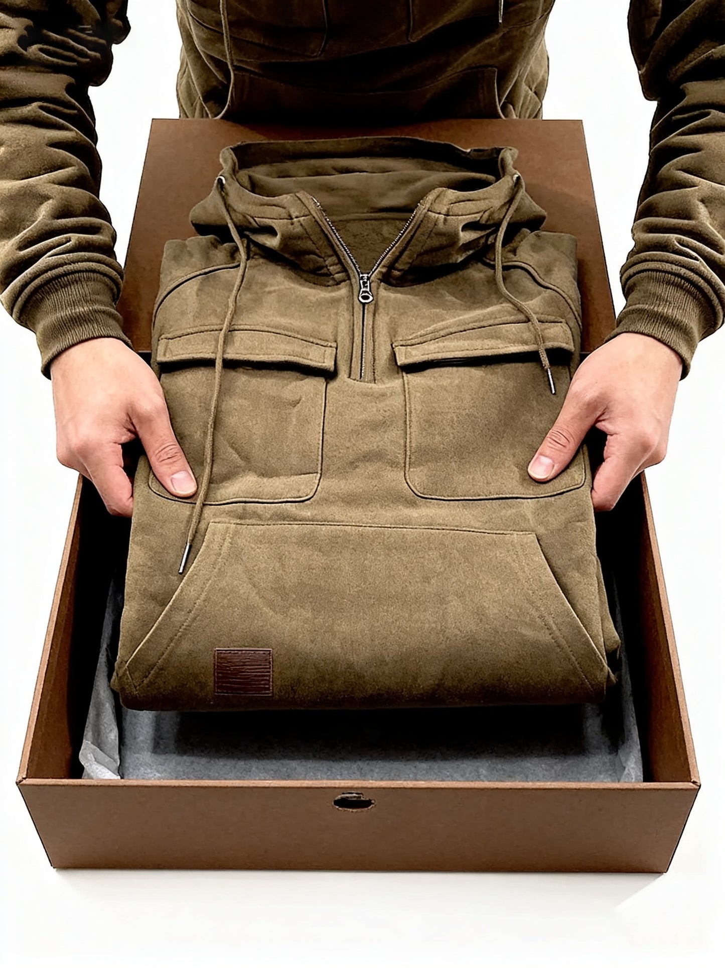 Men's Black Polyester Hoodie - product view 16