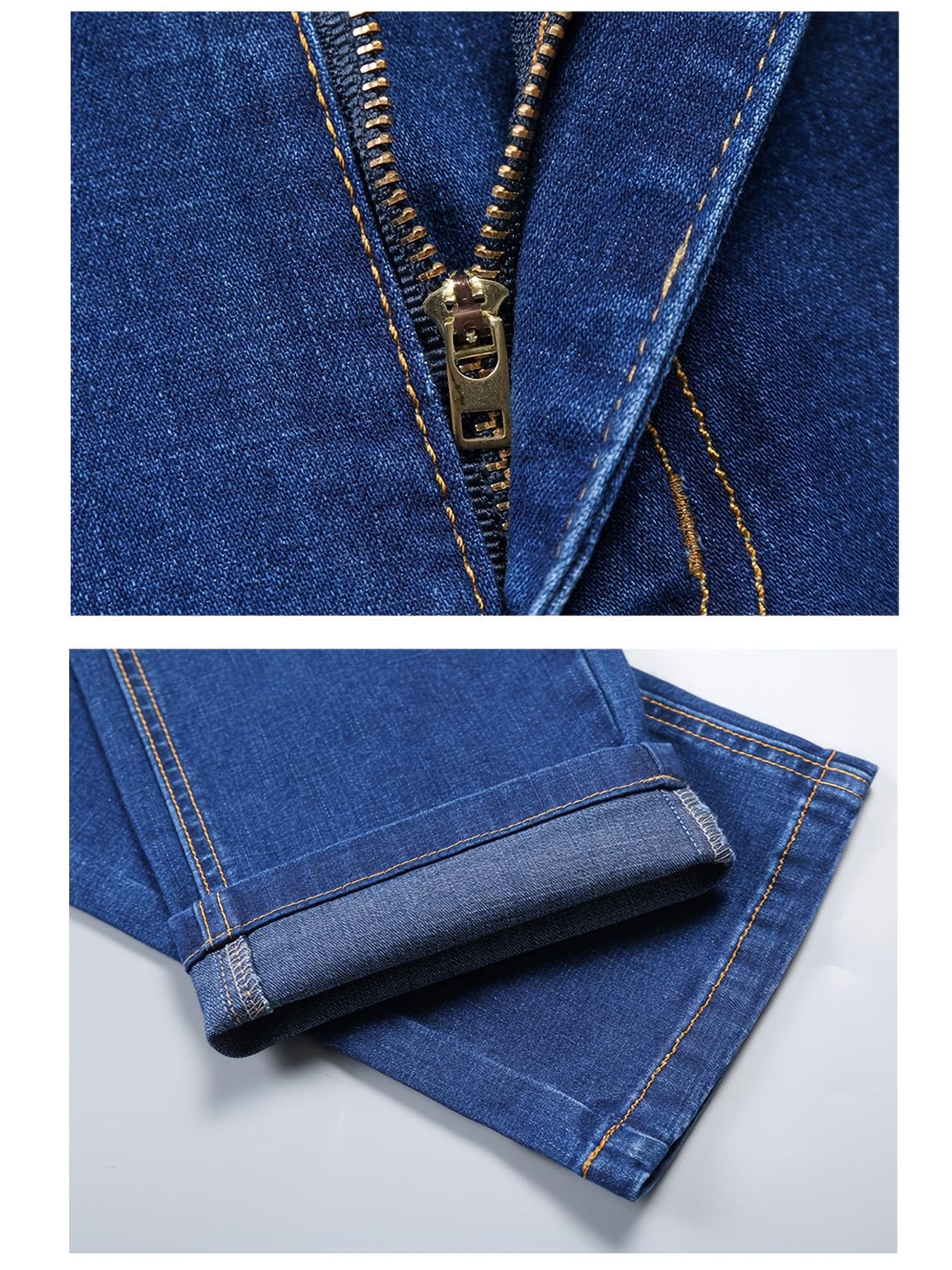 2pcs Men's Business Casual Jeans - Lightweight Slight Stretch Denim Pants, Classic Five-Pocket Design, All-Season Office & Casual Attire - Formal to Casual Outfits, Durable Fabric