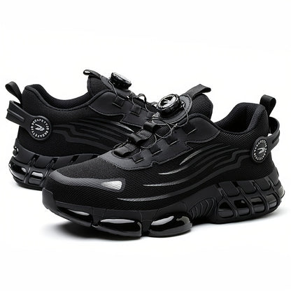 Men's Industrial Safety Work Shoes - Slip-Resistant, Steel Toe Protection, Breathable PU Upper - for Construction, Factory, Gym, Everyday - Warehouse Footwear, Modern Workwear, Outdoor Laborers