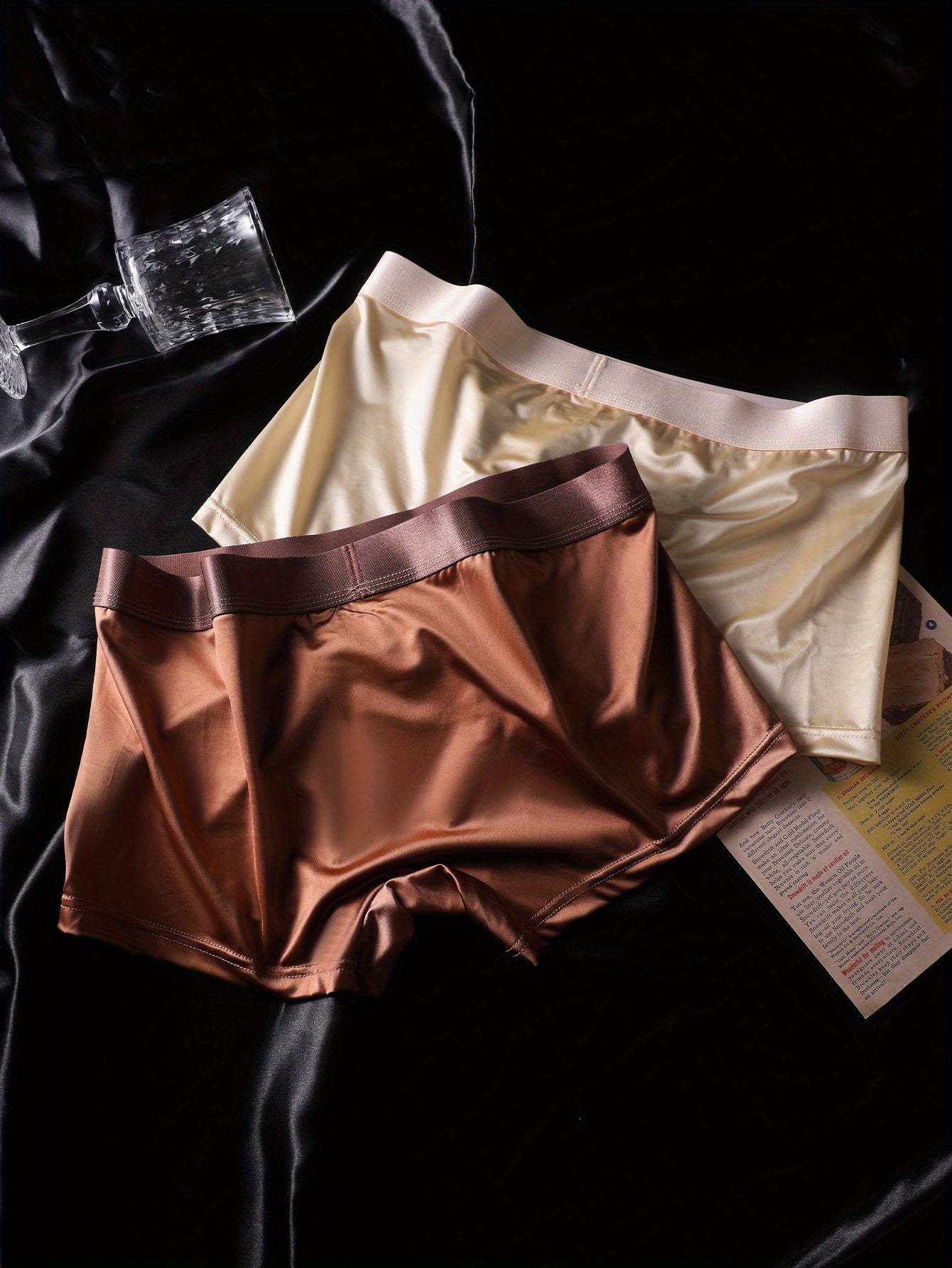 5pcs BIWEIER Ice Silky Underwear, Men's Briefs, Cool and Comfortable, Light Luxury Silky, Suitable for Home and Vacation Wear underwear boxer shorts