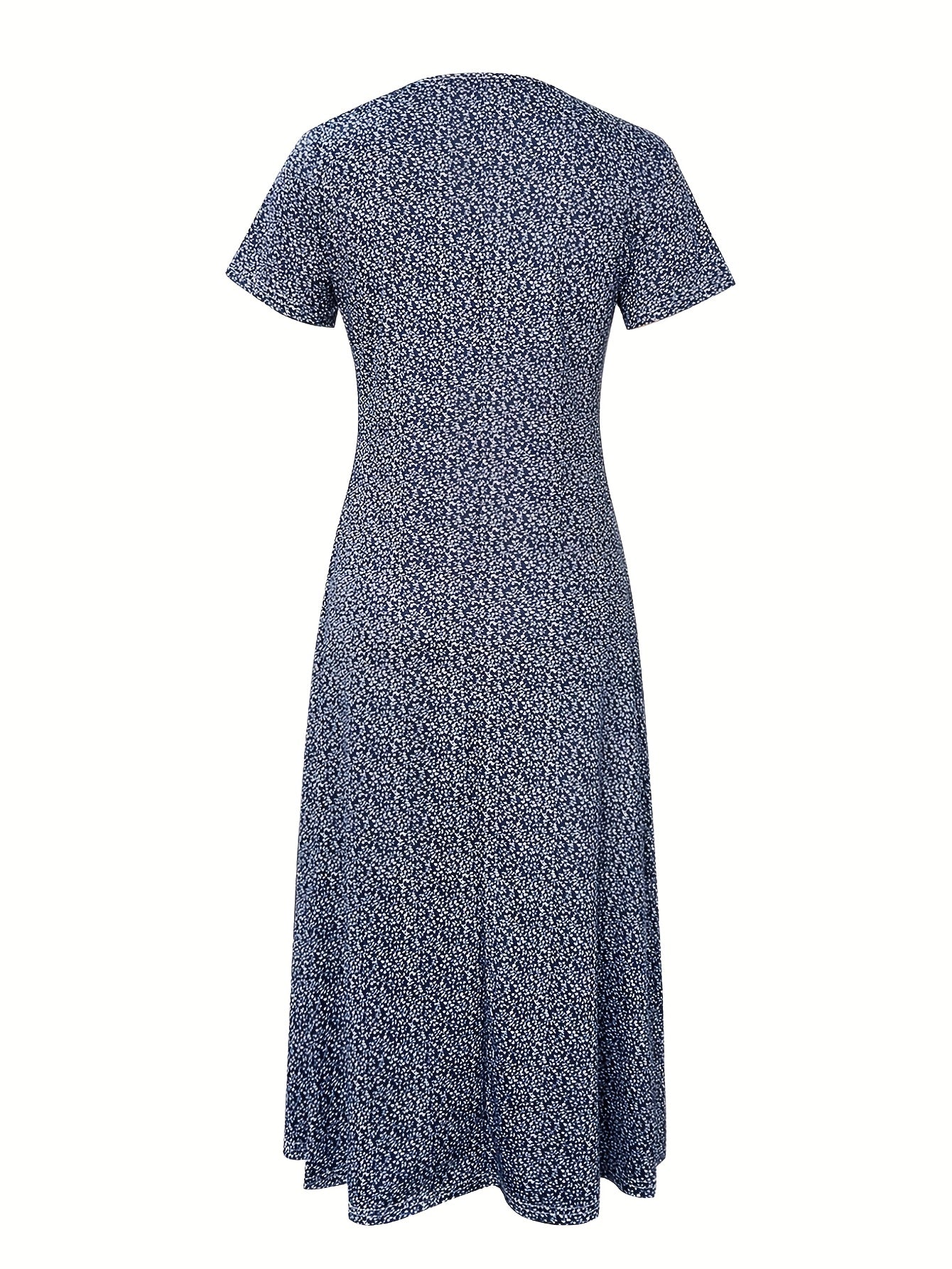 Women's Navy Color Polyester Floral Printed Maxi Dress - product view 5