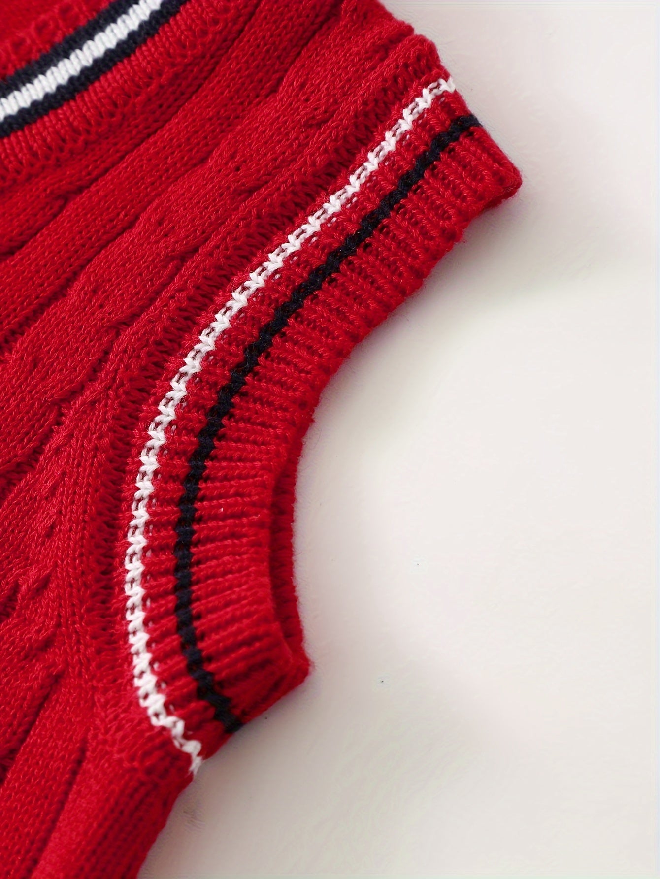 Set of 3, Knitted Undershirts for Kids Suitable for Autumn And Winter, Featuring a Collegiate Style Vest And Sleeveless Design