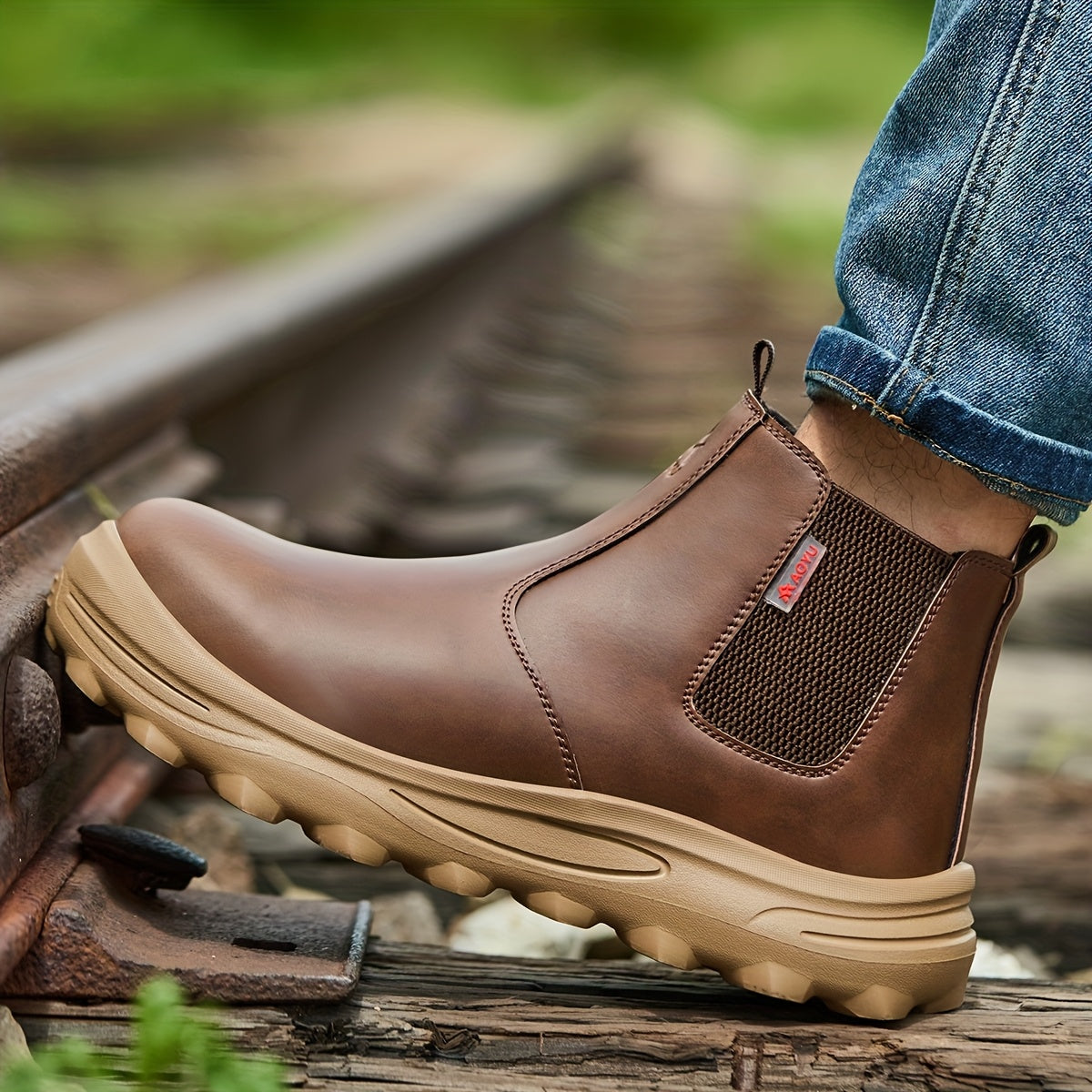 Men'S Work Shoes, All-Season Labor Shoes, Work Boots, Comfortable Fabric Insoles, Casual Outdoor Sneakers, Construction Boots