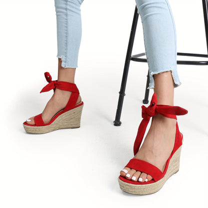 Womens Open Toe Espadrilles Wedges Tie Lace Up Cute Ankle Strap Platform Sandals Dressy Shoes Open Toe High Heels Shoes Fashion Outdoor Shoes Quick On and Off Suitable for Different Occasions, Women Shoes
