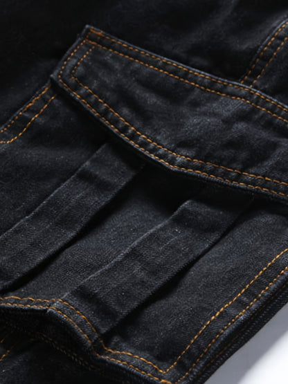 Men's Straight Leg Jeans - Classic Wash Utility Pocket