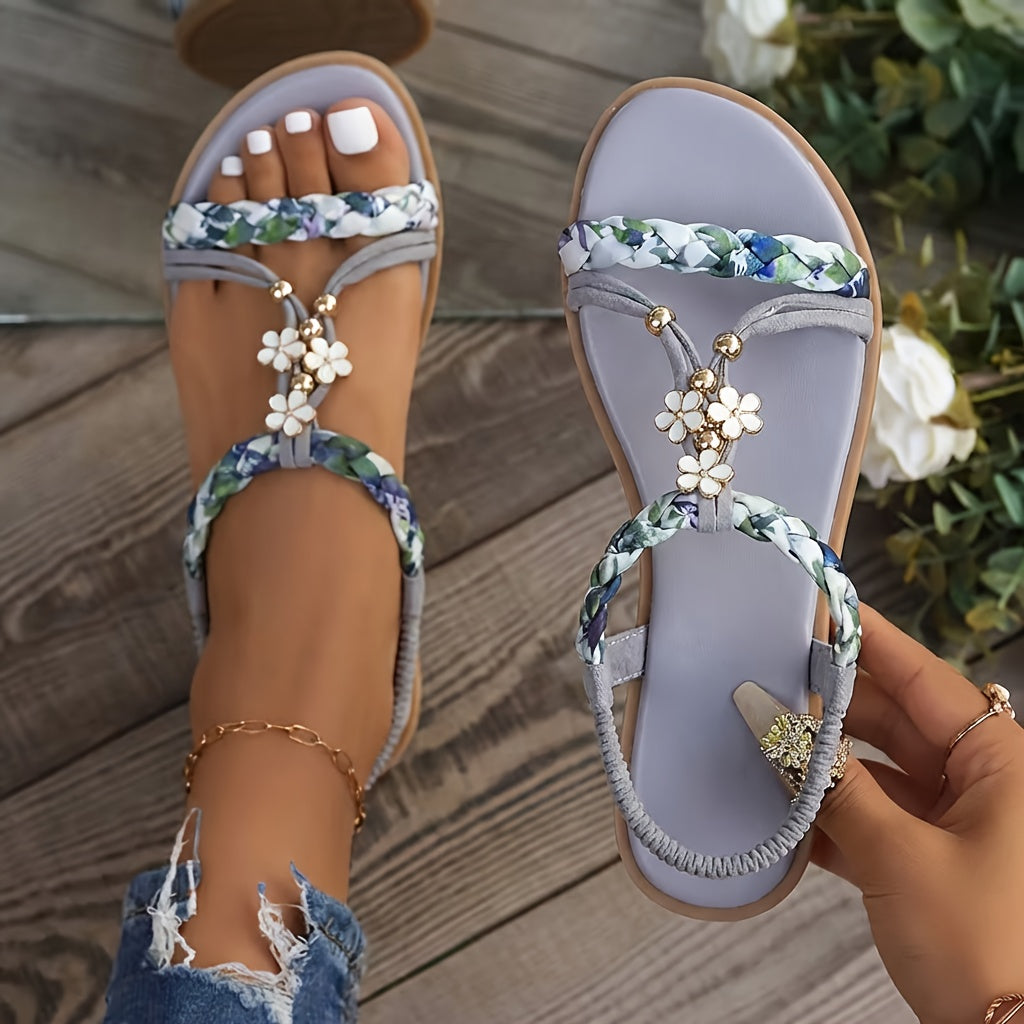 Charming Floral Decoration Sandals for Holiday Fashion&daily Versatility (ideal Choice for Busy Women!), Women Shoes