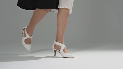 Women's Pumps Closed Pointed Toe Kitten Heels Elegant Party Wedding Dress Shoes for Women Comfortable Cross Strap Wedding Prom Party Stiletto Shoes for Women
