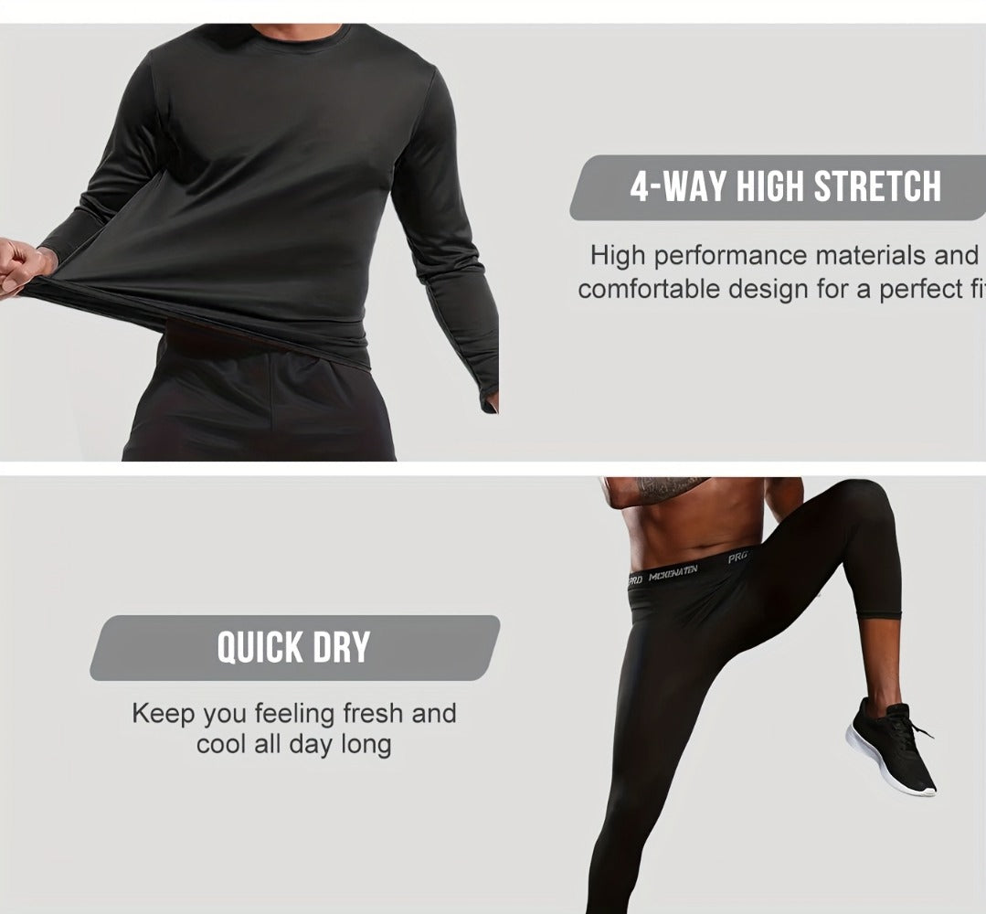 Men's Solid Color Performance T-Shirt - Long Sleeve 766565