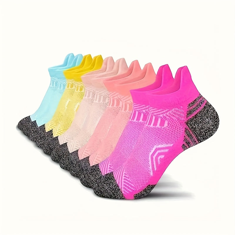 10/15 Pairs Compression Ankle Sports Pads, Fabric, Breathable Low Cut Label Design, With Thick Padding And Arch Support, Suitable For Running And Casual Wear