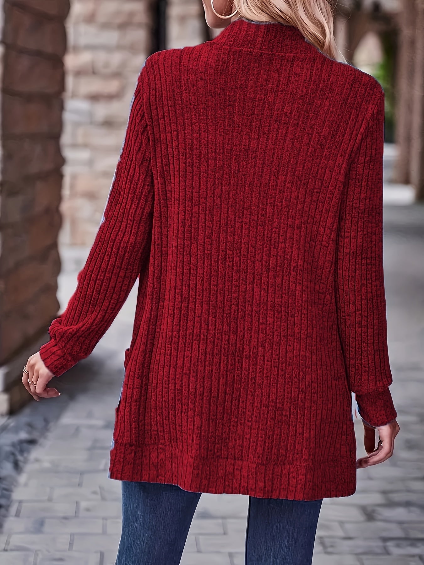 [Orientation] Elegant Orientation + Fashionable Loose Casual Solid Color Thread Pocket Splicing Long Sleeve Blouse