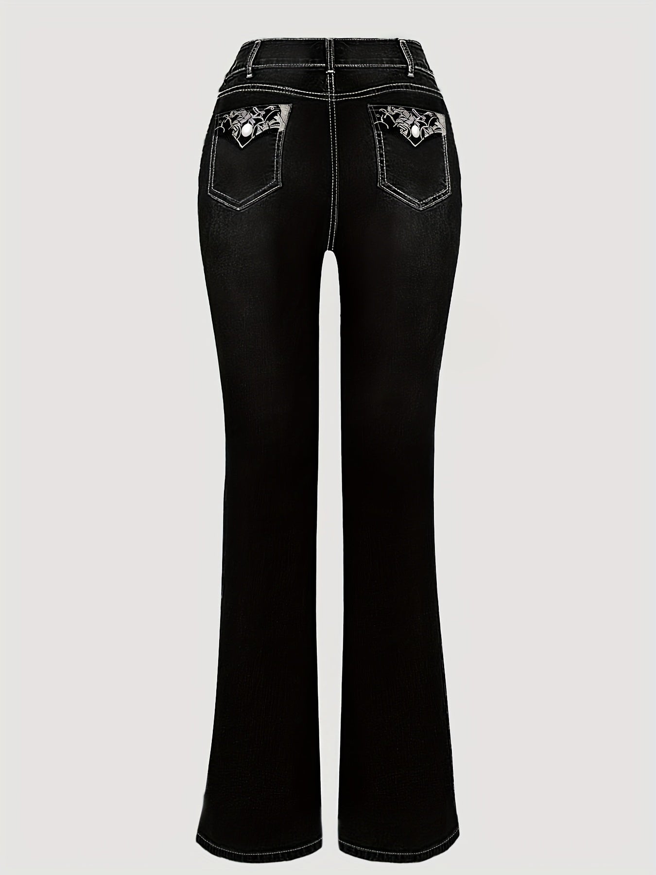 Women's Black Denim High-Waist Slim-Fit Jeans - product view 14
