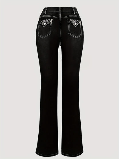 Women's Black Denim High-Waist Slim-Fit Jeans - product view 14
