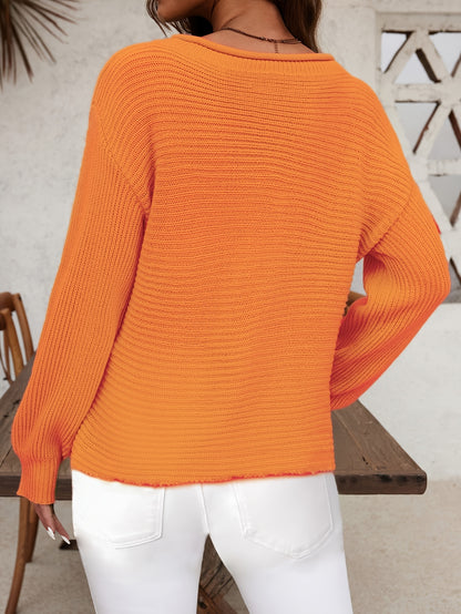 Women's Elegant One-Shoulder Sweater - Chic Drop Shoulder Off-the-Shoulders Pullover, Soft Long Sleeve Top for Fall/Winter, Party, Everyday & Formal Events - Women's Clothing, Winter Wardrobe, Slim Fit, Cozy Fabric, Stylish Blouse, Fashion Lovers