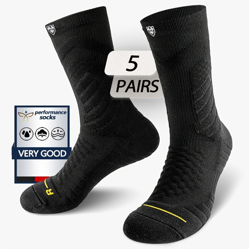 Men's Athletic Compression Socks - 5-Pair Pack