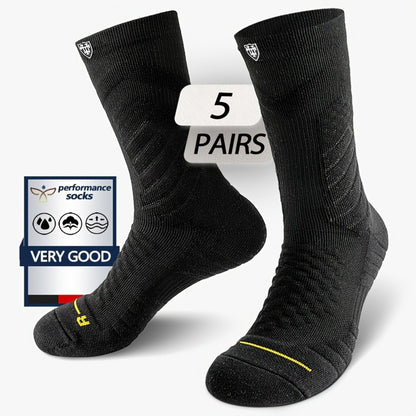 Men's Athletic Compression Socks - 5-Pair Pack