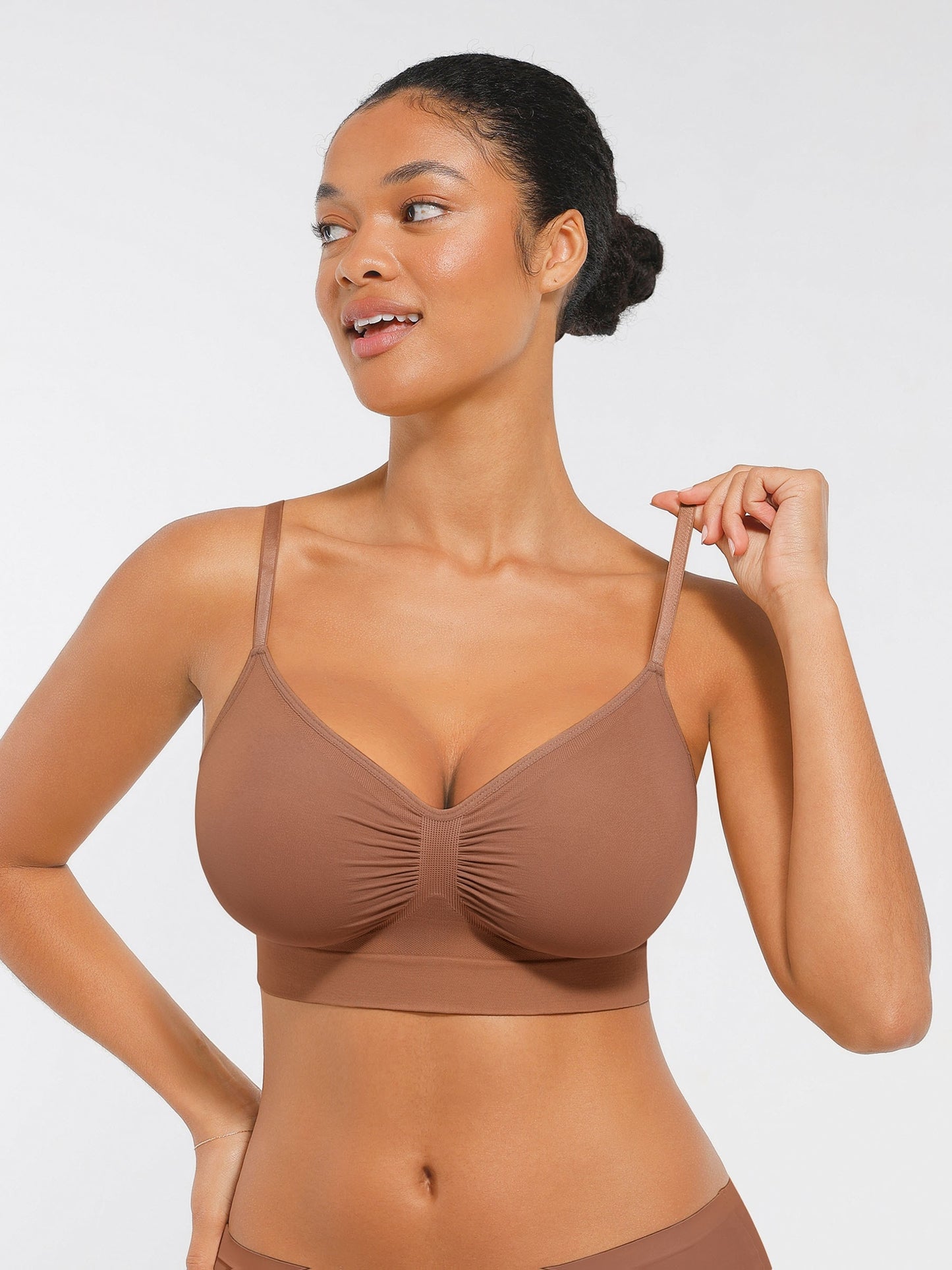 Plus Size Seamless Bra for Women Push-Up Breathable Back Control Bra