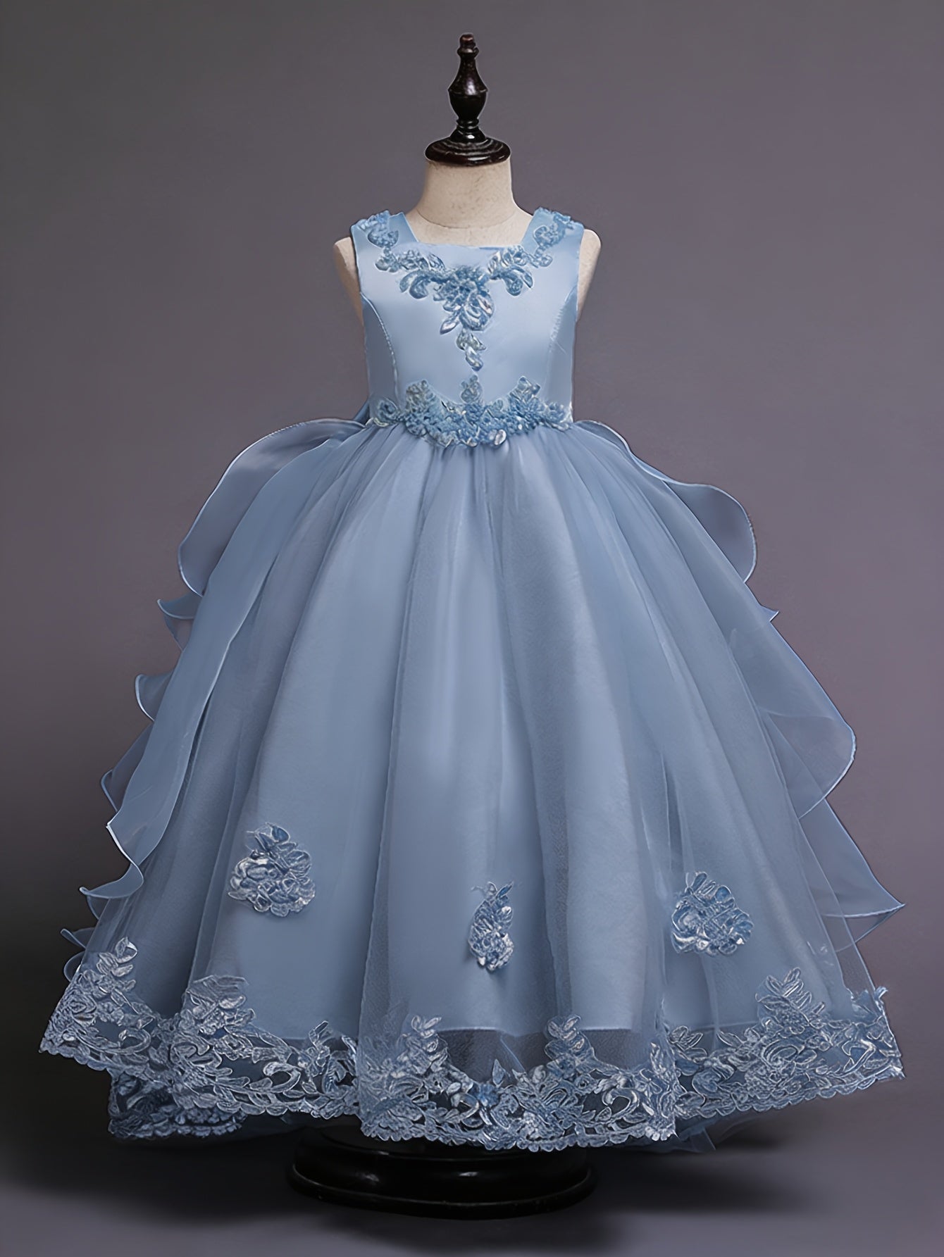 (Size Is Slightly Larger, Recommended To Purchase One Size Smaller Than Usual) Flower Dress Princess Puffy Tulle Dresses Bridesmaid Wedding Communion Birthday Party Pageant Maxi Prom Gown For Kids