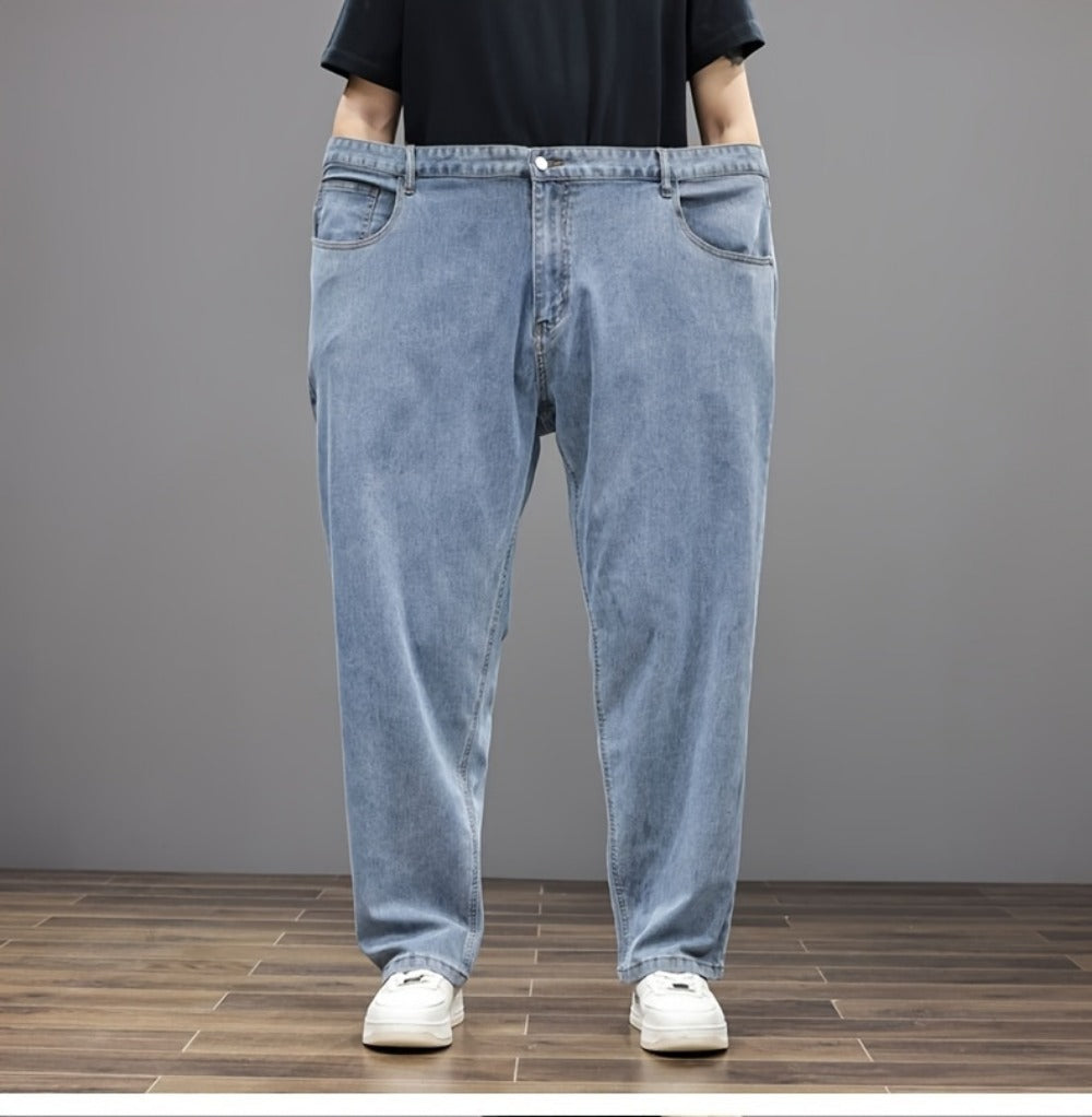 Men's Relaxed Fit Jeans - Classic Wash Clean Finish Travel