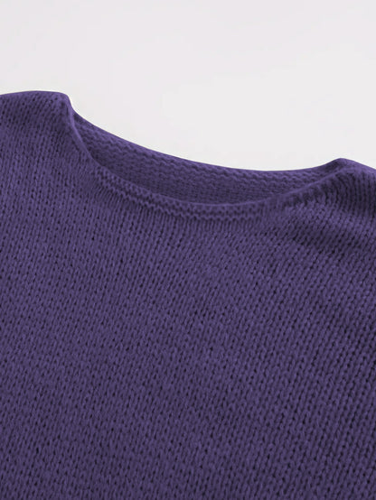 Plus Size - Plus Size Elegant Cuff Lapel Sweater-Soft Fabric, Simple Three-dimensional Color Design, Ideal For Autumn And Winter Casual Wear, Women'S Long Sleeve Sweater, Elegant Style