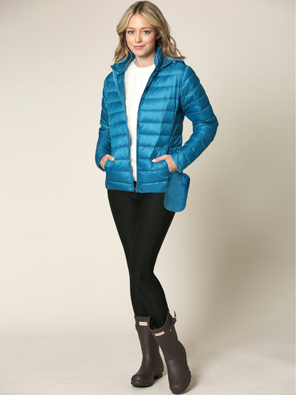 Women's Ultra Light Weight Packable Down Jacket with Removable Hood