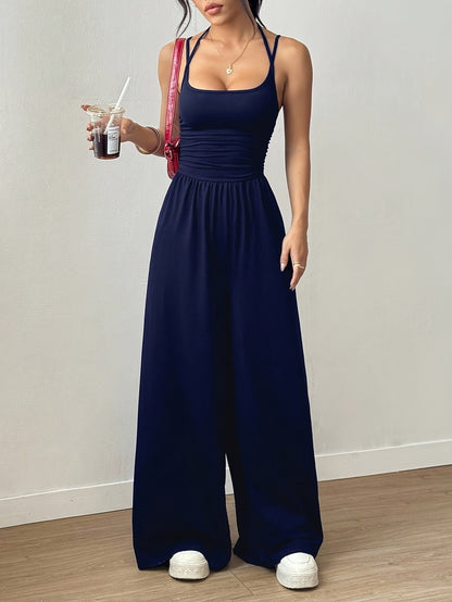 Casual Loose-Fitting Pleated Jumpsuit for Women, Suitable for Spring And Summer
