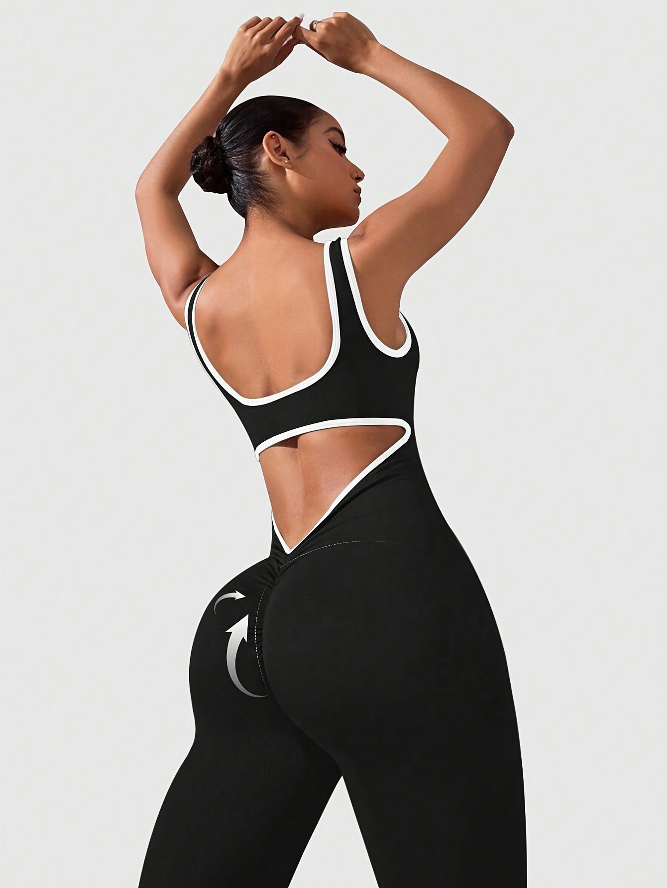 2pcs Women Flare Jumpsuit, Square Neck Hollow Out Backless Sexy Hip Folds, for And Daily Wear Women'S First Choice for Christmas And Thanksgiving Gifts
